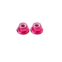 M5 Aluminum Nylon Insert Self-Lock Nuts - Pink CW 2pcs