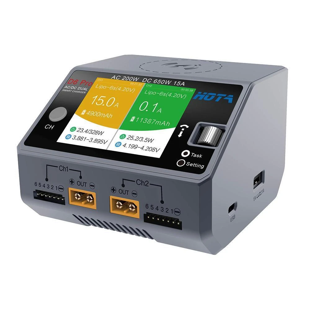HOTA D6 Pro Dual Channel 650W 15A AC/DC Battery Charger W/ Wireless Cellphone Charging 4 HOTA D6 Pro Dual Channel 650W 15A AC/DC Battery Charger W/ Wireless Cellphone Charging - Image 4