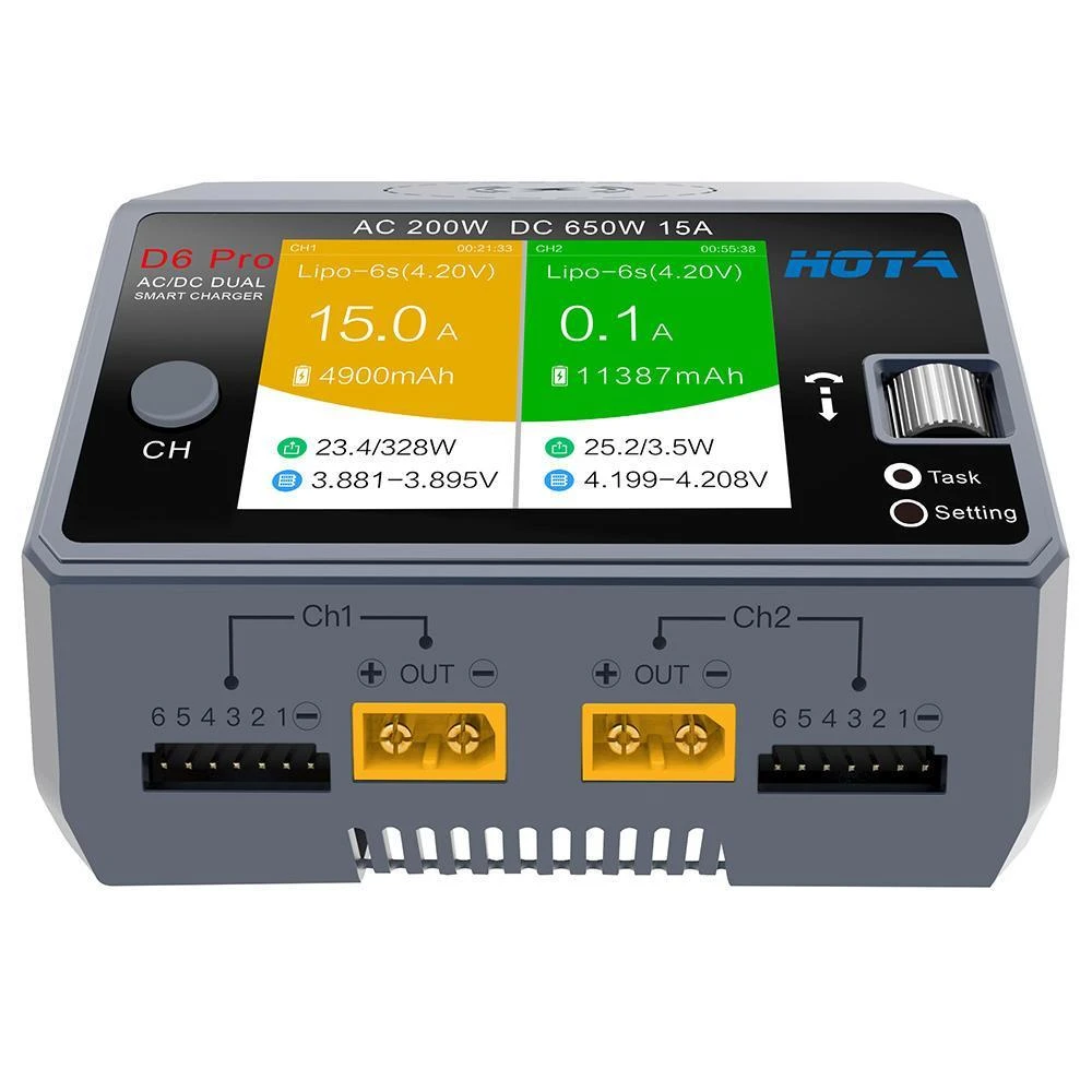 HOTA D6 Pro Dual Channel 650W 15A AC/DC Battery Charger W/ Wireless Cellphone Charging 1 HOTA D6 Pro Dual Channel 650W 15A AC/DC Battery Charger W/ Wireless Cellphone Charging
