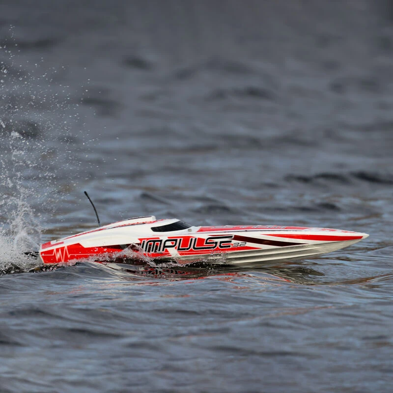 Pro Boat Impulse 32" Brushless Deep-V RTR With Smart, White/Red 3 Pro Boat Impulse 32" Brushless Deep-V RTR With Smart, White/Red - Image 3
