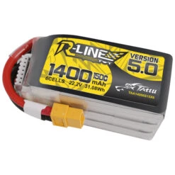 Tattu R-Line Version 5.0 1400mAh 22.2V 150C 6S1P Lipo Battery Pack With XT60 Plug -Toys Model Store TA RL1400650 1 3 37755