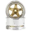 DS Racing Drift Element 5 Spoke Drift Wheels (Gold & Chrome) (2) (Adjustable Offset) W/12mm Hex