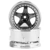 DS Racing Drift Element 5 Spoke Drift Wheels (Gunmetal W/Black Rivets) (2) (Adjustable Offset) W/12mm Hex