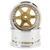 DS Racing Drift Element 6 Spoke Drift Wheels (Gold & Chrome W/Gold Rivets) (2) (Adjustable Offset) W/12mm Hex