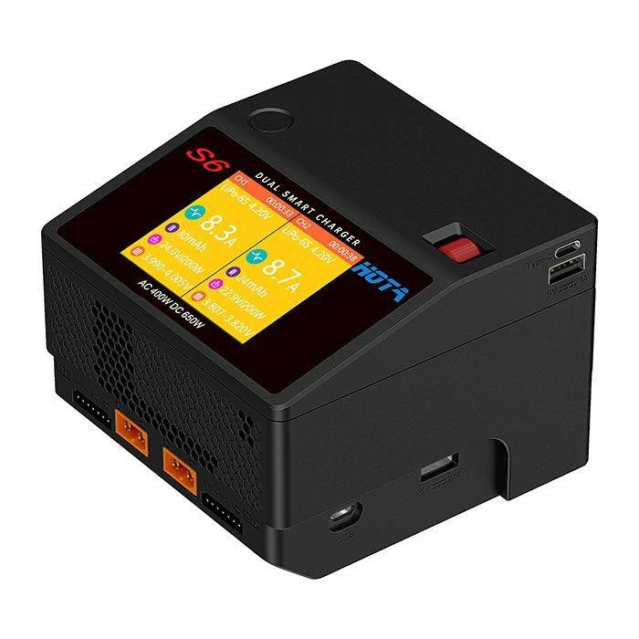 HOTA S6 AC 400W DC 325W*2 15A*2 Dual Channel Lipo Charger For 1-6S LiHv/LiPo/LiFe/Lilon Battery 2 HOTA S6 AC 400W DC 325W*2 15A*2 Dual Channel Lipo Charger For 1-6S LiHv/LiPo/LiFe/Lilon Battery - Image 2