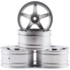 MST 5 Spoke Wheel Set (Flat Silver) (4) (5mm Offset) W/12mm Hex