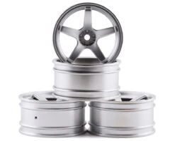 MST 5 Spoke Wheel Set (Flat Silver) (4) (5mm Offset) W/12mm Hex