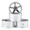 MST GT Wheel Set (Matte Silver/Black Chrome) (4) (Offset Changeable) W/12mm Hex