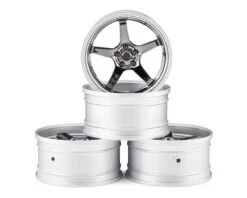 MST GT Wheel Set (Matte Silver/Black Chrome) (4) (Offset Changeable) W/12mm Hex