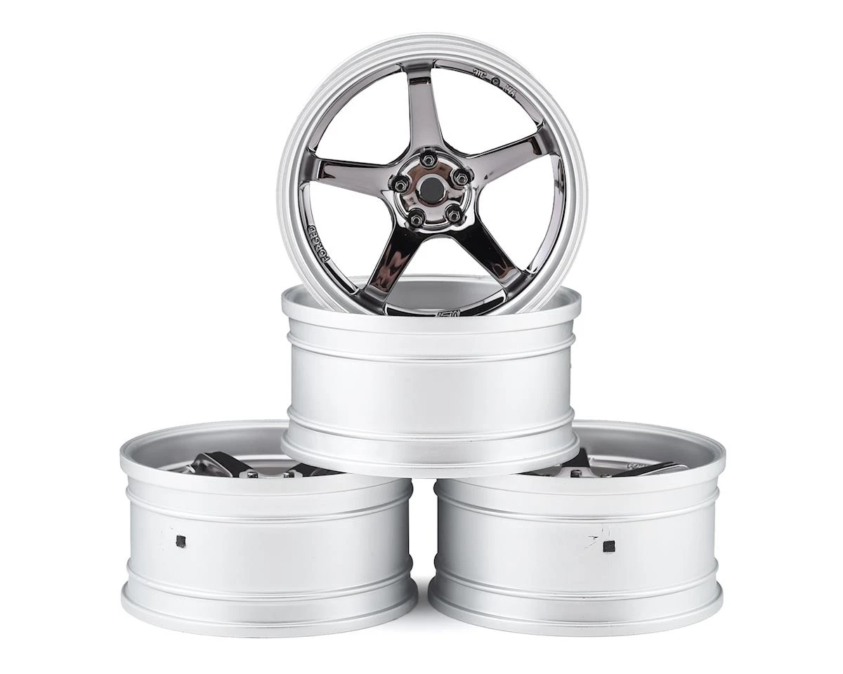 MST GT Wheel Set (Matte Silver/Black Chrome) (4) (Offset Changeable) W/12mm Hex 1 MST GT Wheel Set (Matte Silver/Black Chrome) (4) (Offset Changeable) W/12mm Hex