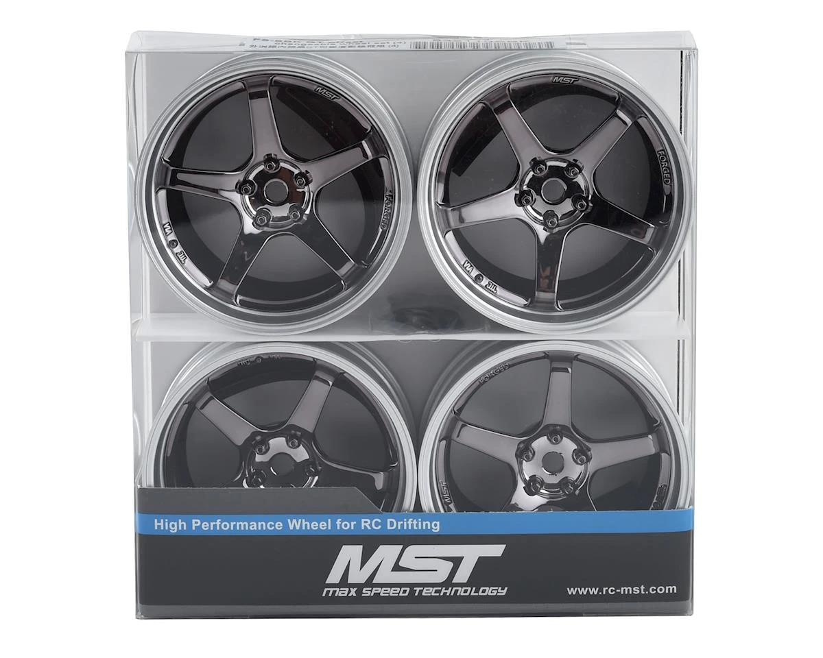 MST GT Wheel Set (Matte Silver/Black Chrome) (4) (Offset Changeable) W/12mm Hex 3 MST GT Wheel Set (Matte Silver/Black Chrome) (4) (Offset Changeable) W/12mm Hex - Image 3