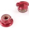 M5 Aluminum Nylon Insert Self-Lock Nuts - Red CCW 2pcs
